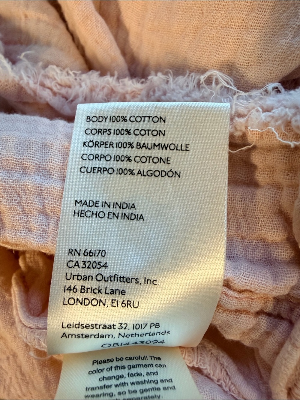 Free People Summer Daydream We The Free Textured Gauze Pink Cotton Raw Hem XS - Picture 6 of 6